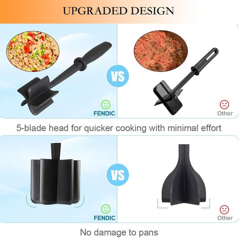 Meat Chopper, Hamburger Chopper, Beef Grinder-Professional Potato -Mashers Multifuctional Heat Resistant Nylon Knife For non-stick cookware Kitche...