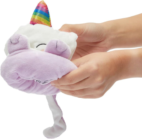 BLUE PANDA Small Reversible Caticorn Plush Toy, Lavender and White Caticorn Plushie with Rainbow Horn (6 x 12 in)...