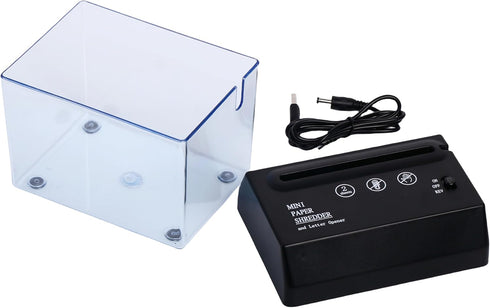 Portable Auto Paper Shredder - Mini USB Document Cutter, Strip Cutting Machine for Office Stationery, Black...