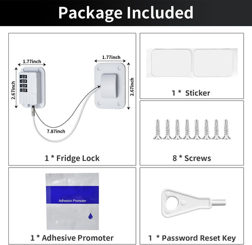 Fridge Lock, Upgraded Refrigerator Lock Combination, Freezer Lock for Upright Freezer, Cabinet Lock with Code for Child Safety, Refrigerator Lock ...