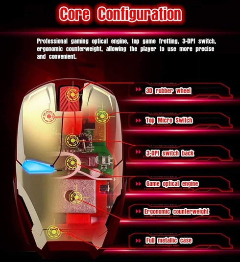 Wireless Mouse Ergonomic 2.4 G Portable Mobile Computer Click Silent Mouse Optical Mice with USB Receiver for Notebook PC Laptop Computer (Gold)...