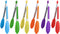 MSY BIGSUNNY Kitchen Food Tongs - 7" Mini Silicone Serving Tongs - Set of 6 (purple red orange green yellow blue)...