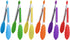 MSY BIGSUNNY Kitchen Food Tongs - 7" Mini Silicone Serving Tongs - Set of 6 (purple red orange green yellow blue)...