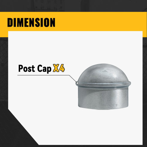 Chain Link Post Caps 1-3/8 inch, Chain Link Fence Post Caps, Galvanized Post Caps, for 1-3/8" OD Post/Pipe, Chain Link Fence Parts, 4 PCS...