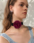 Dtja Vintage Rose Flower Choker Necklace for Women Girls Gothic Black Velvet Ribbon Camellia Blossom Charm Chain Adjustable Comfort Fit Retro Wedd...