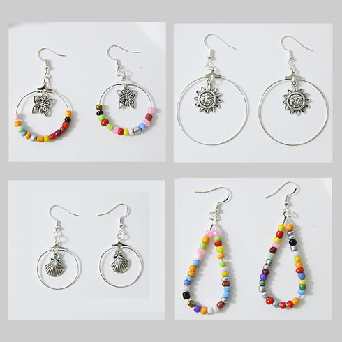 XKCWXY 755Pcs Beading Hoop Earrings for Jewelry Making,with Earring Finding Teardrop Round Beading Hoop,Earring Hooks and Backs,Jump Rings, Silver...