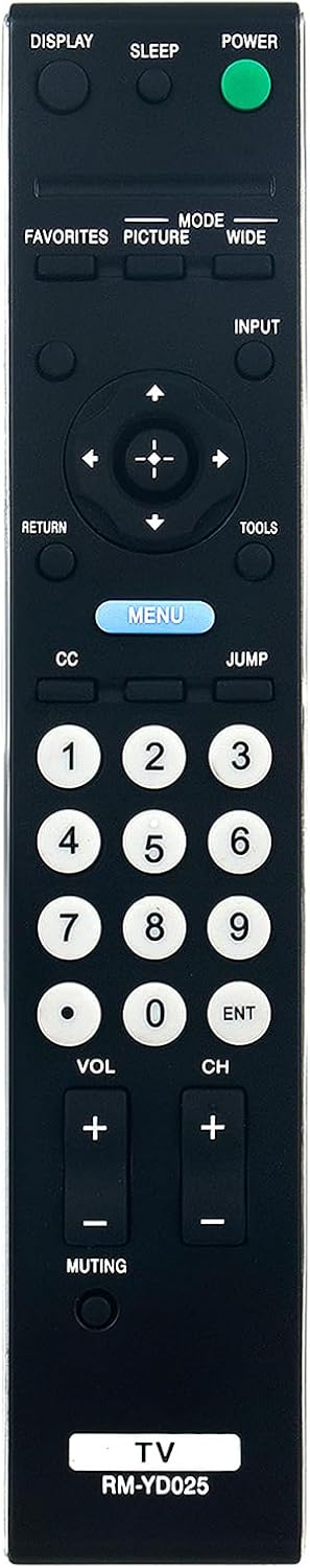 RM-YD025 Replaced Remote fit for Sony TV KDL-46S4100 KDL-40S4100 KDL-52S4100 KDL-22L4000 KDL-40S504 KDL-19M4000 KDL-40S5100 KDL-40SL150 KDL-40V510...