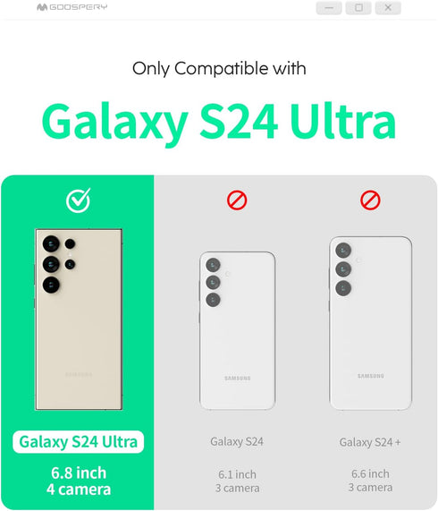 GOOSPERY Magnetic Door Bumper Compatible with Galaxy S24 Ultra Case, Card Holder Wallet Easy Magnet Auto Closing Protective Dual Layer Sturdy Phon...