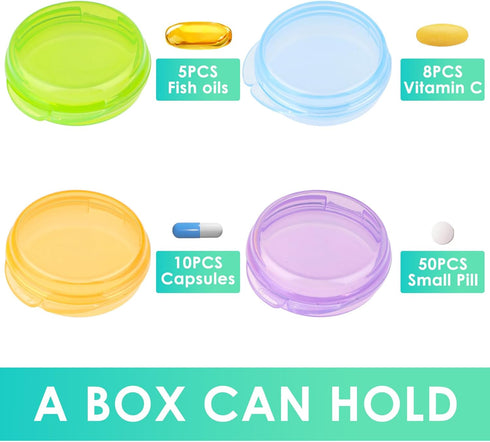 7PCS Small Pill Organizer Box, Travel Pill Container Case Cute Medicine Storage Pill Holder Daily Mini Pill Organizer Portable for Purse Pocket Br...