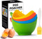 Egg Poacher - KRGMNHR Poached Egg Cooker with Ring Standers, Silicone Egg Poacher Cup for Microwave or Stovetop Egg Poaching, with Extra Oil Brush...