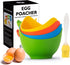 Egg Poacher - KRGMNHR Poached Egg Cooker with Ring Standers, Silicone Egg Poacher Cup for Microwave or Stovetop Egg Poaching, with Extra Oil Brush...