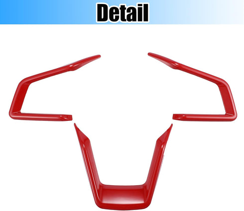 X AUTOHAUX 3pcs ABS Plastic Red Interior Steering Wheel Cover Trim Set for Subaru Forester Ascent 2019-2021 Inner Decoration Auto Accessories...