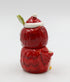 Owl Sugar and Creamer, 5 3/4 X 2 7/8 X 5 3/8"H, Red, White, Black, Green...