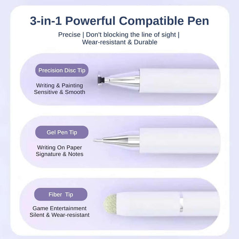 Stylus Pen for iPad, 3 in 1 Universal Magnetic Disc Stylus Pens for Apple/iPhone/ipad pro/Mini/Air/Android/Microsoft/Surface/Amazon Fire Tablet Al...