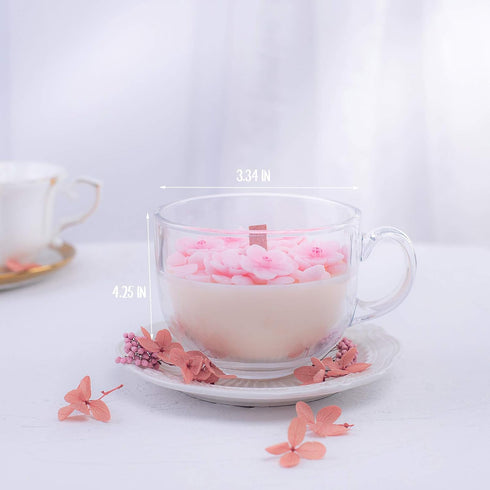 Romantic Sakura Cup Scented Soy Candle for Birthday Gift Wedding Favor...