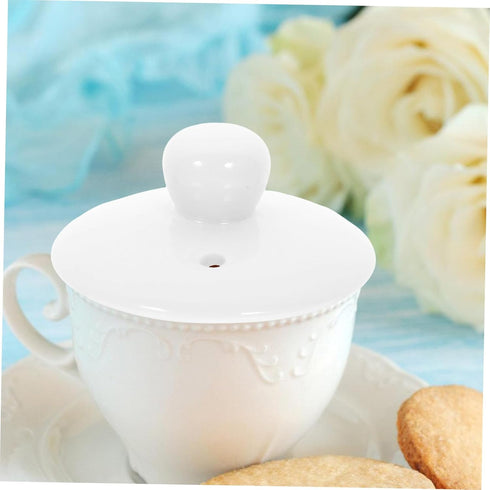 PRETYZOOM Tea Cup Lid Tea Kettle Tea Pot Accessory Home Supply Replacement Lid for Tea Cup Retro Teacup Lid Replacement Tea Cup Cover White Teapot...