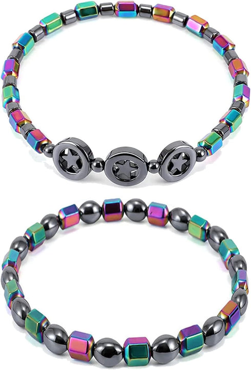 Black Obsidian Anklets for Women,2PCS Anti Swelling Anklet Slim Hematite Anklet Anti-Anxiety Yoga Beads Bracelet...