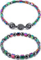 Black Obsidian Anklets for Women,2PCS Anti Swelling Anklet Slim Hematite Anklet Anti-Anxiety Yoga Beads Bracelet...