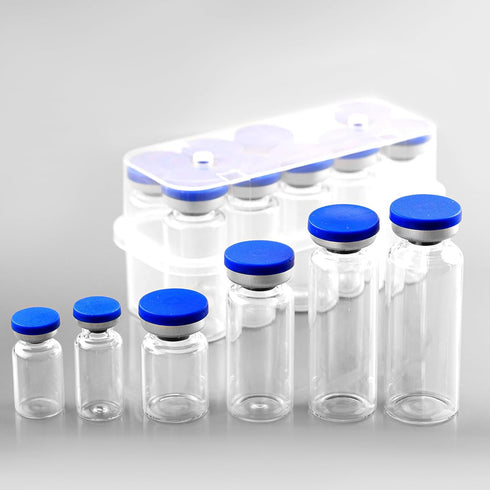 3ml Sealed Vials with Self Healing Injection Port and Plastic-Aluminum Flip Caps,Glass Empty Vials for Injection 10 Pack...