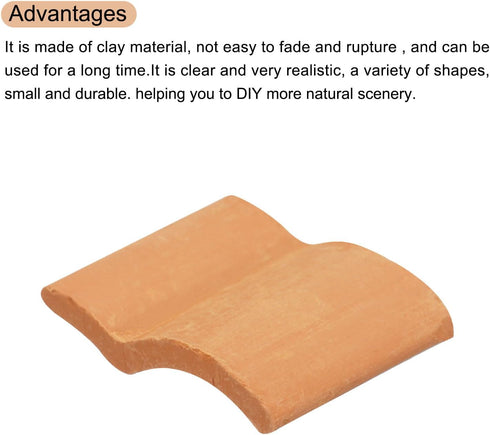 MECCANIXITY Miniature Roof Tiles Clay Model Roof Tiles Mini DIY Tiles Model Building Set for Model Building Dolls Pet Houses Garden Red Pack of 20...