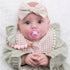 Baby Girl Reversible Bib set- Matching Headbands and Pacifier Clip, Set for 0-18 months drool bib paci set, girl accessories...