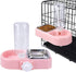 Crate Dog Cat Bowls, Dog Water and Food Bowl Set with Detachable Stainless Steel Bowl and Automatic Water Dispenser Bottle, Hanging Pet Cage Kenne...