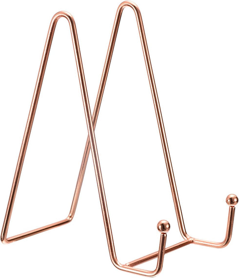 uxcell Plate Stand for Display, 2Pcs 6 Inch Iron Easel Plate Holder Display Stands Metal Decorative Plates for Picture Photo Book, Rose Gold...