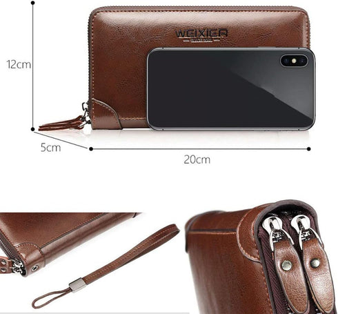 Large Wallet Clutch Long Leather Phone Purse Business Hand Clutch Bag Card Holder Travel Wallet for Men Women Father Husband...