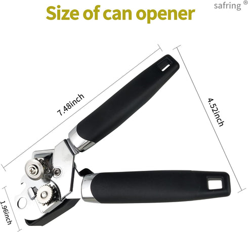 Can Opener Manual, Handheld Strong Heavy Duty Stainless Steel Can Opener, Comfortable Handle, Sharp Blade Smooth Edge, Can Openers with Multifunct...