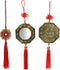MDLUU 3 Pcs Bagua Mirror Feng Shui Ornaments, Guardian Lion Biting A Sword, Ancient Coins with Chinese Knot Tassel, Lucky Charm for Gifts, Home Pr...