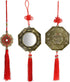 MDLUU 3 Pcs Bagua Mirror Feng Shui Ornaments, Guardian Lion Biting A Sword, Ancient Coins with Chinese Knot Tassel, Lucky Charm for Gifts, Home Pr...