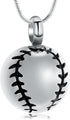 Stainless Steel 20mm Baseball Memorial Urn Jewelry Pendant Hold Cremation keepsake necklace for ashes...