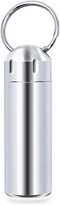 SHD Pill Box Keychain Waterproof Single Chamber Stainless Steel Pill Organizer for Outdoor Travel Camping...