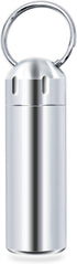 SHD Pill Box Keychain Waterproof Single Chamber Stainless Steel Pill Organizer for Outdoor Travel Camping...