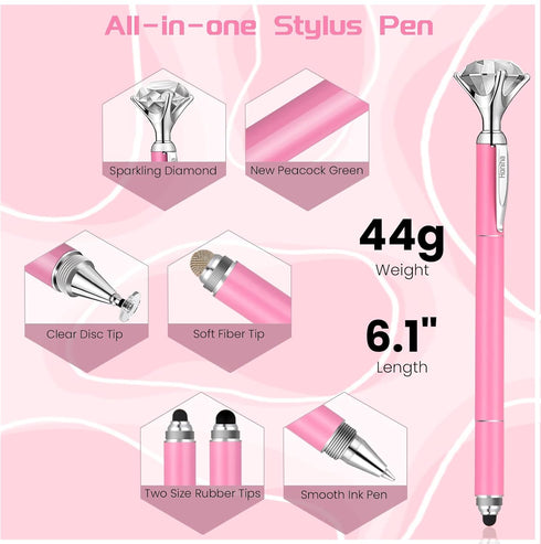 Stylus Pen, Big Diamond Multi-Tips Stylus Pens for Touch Screens Capacitive Stylus Universal Stylist Pen for for iPad iPhone and All Other Tablets...