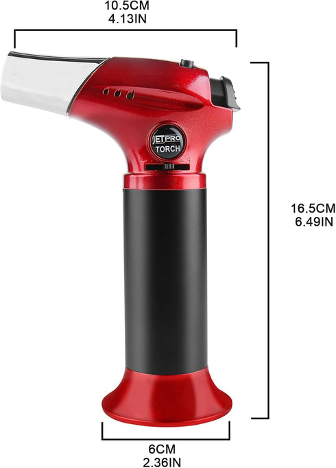Butane Torch, Kitchen Torch Lighter, Cooking Refillable Torch with Adjustable Flame and Safety Lock for Desserts, BBQ, Kitchen (Butane Gas Not Inc...