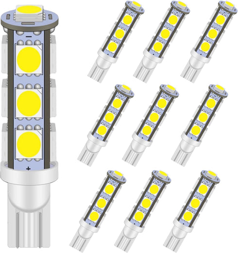 GRV T10 C921 192 194 W5W 13-5050SMD Super Bright Wedge LED Bulbs for DC 12V RV Interior Ceiling Dome Camper Motorhome Boat Lighting Bulb,Cool Whit...