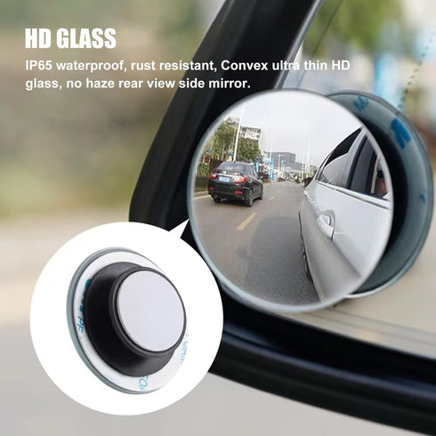 4 Pcs Blind Spot Car Mirror, 2" Round Wide Angle Adjustable Blind Spot Mirror, HD Glass Frameless Convex Rear View Mirror, Round Glass Blind Spot ...