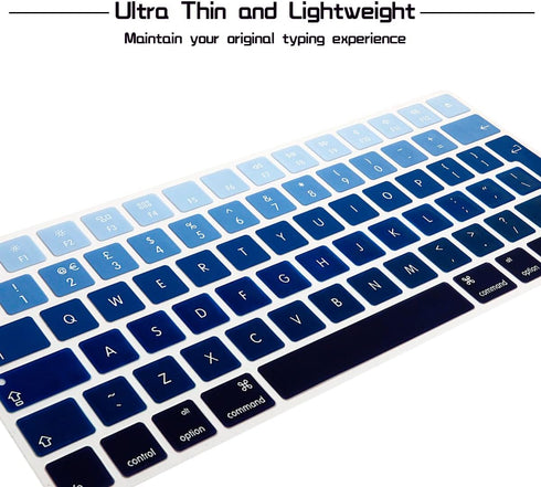 Silicone Keyboard Cover Skin Protector for Magic Wireless Bluetooth Keyboard MLA22LL/A (A1644,2015 Released) European ISO Layout,Ombre Blue...
