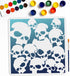 Skull Pattern Stencils 11.8×11.8inch Large Scary Skull Template with Paint Brush Halloween Theme Skeleton Drawing Stencil for DIY Projects Crafts ...
