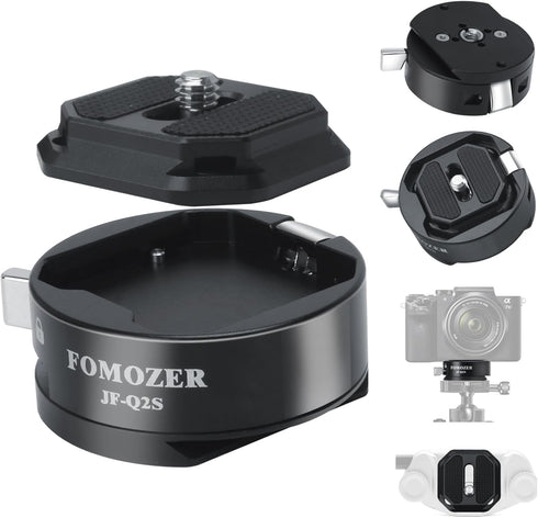 JF-Q2S Arca Type Camera Qucik Release Plate Kit, with Arca Swiss Peak Design Capture V3 Camera Clip?1/4" 3/8" Thread for Tripod Slider, Weighs 120...