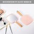 YEAKE Hand Held Mirror with Handle for Makeup,Small Cute Wood Hand Mirror for Shaving with Hole Hanging Single-Sided Portable Travel Vanity Mirror...