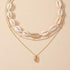 Cowrie Shell Necklace for Women Natural Sea Shell Beads Choker Necklace Gold Shell Charm Necklace Adjustable Layered Seashell Beach Necklace Summe...