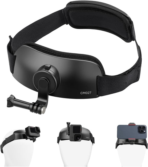 Head Strap Mount for Gopro iPhone - ULANZI CM27 2 in 1 POV Sets Support Vertical Shots Vlog Video Accessories for Gopro Hero 12 11 10 9 8 7 Black/...