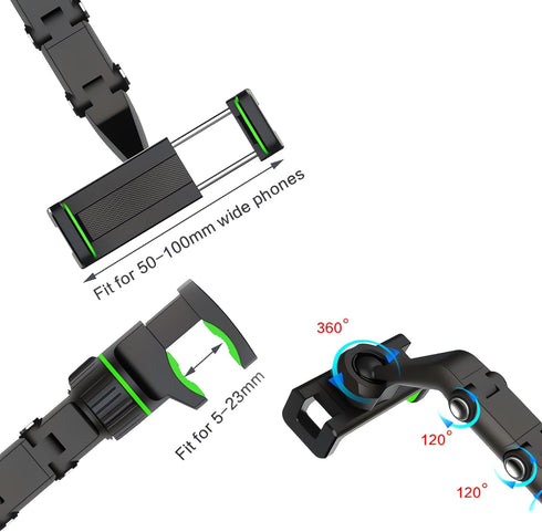 JacobsParts Rearview Mirror Phone Holder for Car, Rotatable and Retractable Phone Holder Mount for iPhone and Samsung - Universally Compatible wit...