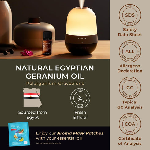 Gya Labs Egyptian Geranium Essential Oil for Diffuser - 0.34 Fl Oz - 100% Pure Natural Aromatherapy Geranium Oil for Skin, Hair Care, Massages & C...