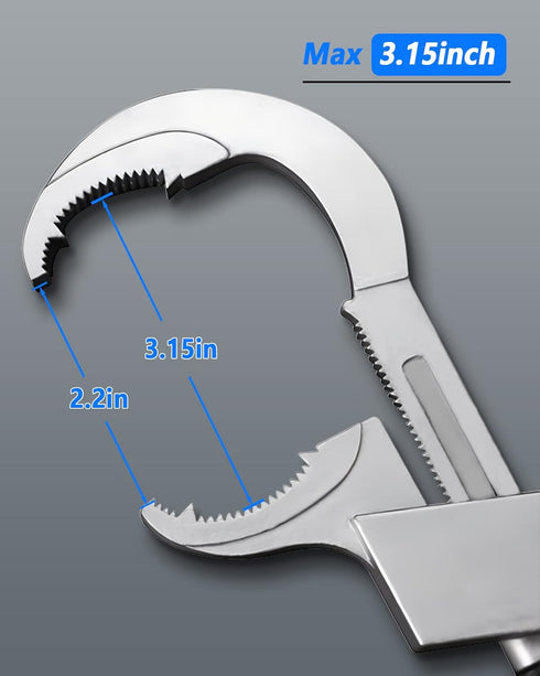 Universal Adjustable Double-Ended Wrench - Multifunctional Bathroom Wrench, Universal Pipe Wrench, Crescent Wrench Sets Hand Tool for Water Pipe R...
