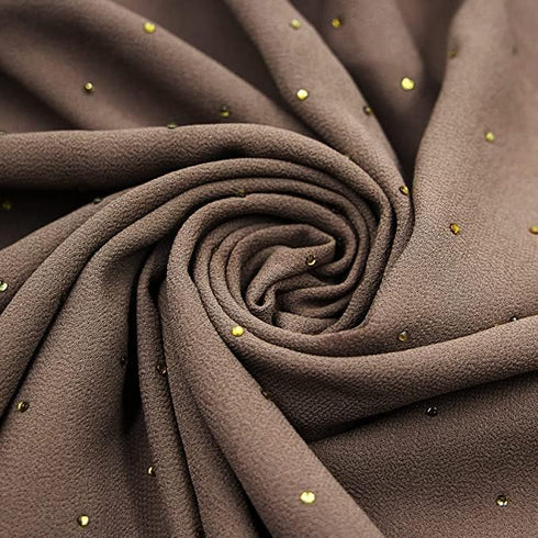 ZAFA Women Soft Chiffon Rhinestone Long Scarf Shawl Fashion Muslim Hijab Head Wrap Scarves...