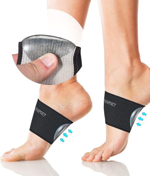 Copper Arch Support - Plantar Fasciitis Relief Arch Supports Bands/Sleeves with Gel Pads, Flat Feet Pain Relief,Men Women ?1 Pair Black...