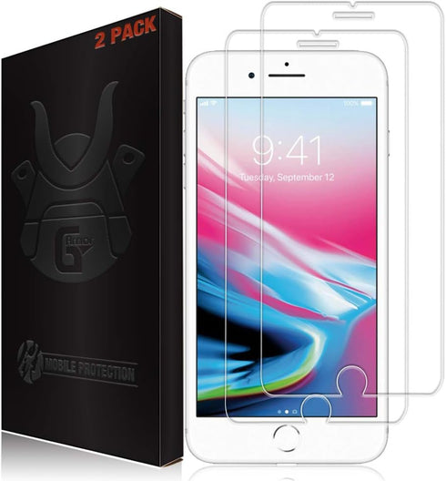 2 Pack Screen Protector for iPhone 8, iPhone 7, iPhone 6s and iPhone 6 - Tempered Glass Screen Saver, Phone Case Friendly, Lifetime Replacement, P...